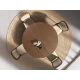 Mese dining - Masa rotunda moderna cu blat din furnir natural de nuc Walnut 1163