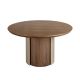 Mese dining - Masa rotunda moderna cu blat din furnir natural de nuc Walnut 1163