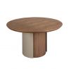 Masa rotunda moderna cu blat din furnir natural de nuc Walnut 1163