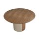 Mese dining - Masa rotunda moderna cu blat din furnir natural de nuc Walnut 1163