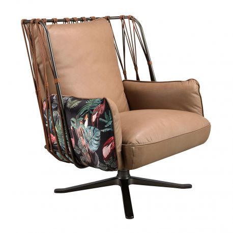 Fotolii - Fotoliu pivotant design LUX, Piele naturala, Tesatura Tropicala 5168