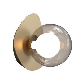 Aplice, corpuri de iluminat pentru pereti - Aplica de perete G9, Sticla Gri, Baza Aurie, ZB-2580