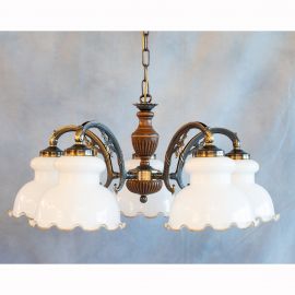 Candelabre, Lustre - Lustra rustica suspendata cu 5 brate design italian 5900