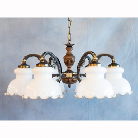 Candelabre, Lustre - Lustra rustica suspendata cu 6 brate design italian 5900