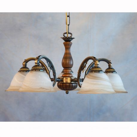 Candelabre, Lustre - Lustra rustica suspendata cu 5 brate design italian 5921