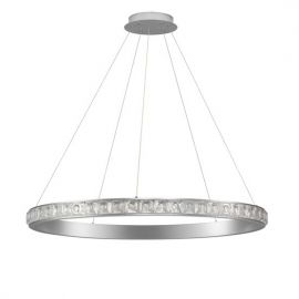 Lustra LED design circular, Otel, Argintiu, Cristal K9, ETEKEN NVL-9501216