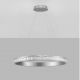 Pendule, Lustre suspendate - Lustra LED design circular, Otel, Argintiu, Cristal K9, ETEKEN NVL-9501215