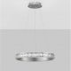 Pendule, Lustre suspendate - Lustra LED design circular, Otel, Argintiu, Cristal K9, ETEKEN NVL-9501214
