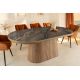 Mese dining - Masa ovala, Ceramica Gri, Furnir Nuc, UNIQUE 200cm A-46380 VC