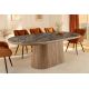 Mese dining - Masa ovala, Ceramica Gri, Furnir Nuc, UNIQUE 200cm A-46380 VC