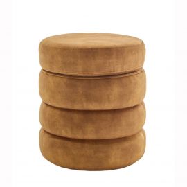 Banchete-Tabureti - Bancheta cu spatiu de depozitare, Catifea Galben-Mustar, VOQUE 50cm A-46693 VC