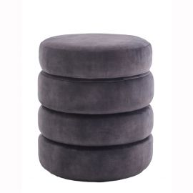 Banchete-Tabureti - Bancheta cu spatiu de depozitare, Catifea Gri, VOQUE 50cm A-46689 VC