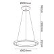 Pendule, Lustre suspendate - Lustra LED design circular, Diametru 62,8cm, RIUMAR alb, MA-8672