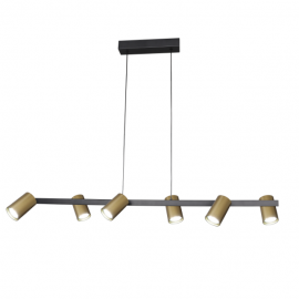 Pendule, Lustre suspendate - Lustra suspendata cu 6 spoturi SAL auriu/negru MA-8486