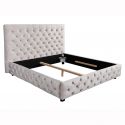 Pat elegant tapitat cu catifea sampanie, Paris 160x200cm A-6543106 VC