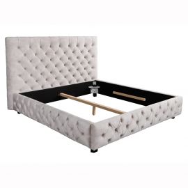 Pat elegant tapitat cu catifea sampanie, Paris 180x200cm A-6543105 VC