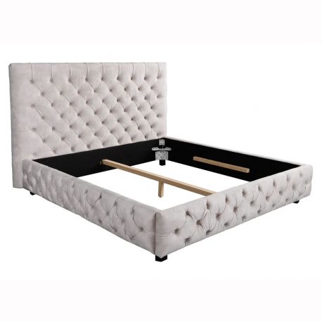 Paturi - Pat elegant tapitat cu catifea sampanie, Paris 180x200cm A-6543105 VC