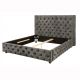 Pat elegant tapitat cu catifea gri olive, Paris 180x200cm A-6541076 VC