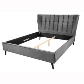 Paturi - Pat dublu tapitat design modern Sixties 160x200cm, gri inchis A-6540995 VC