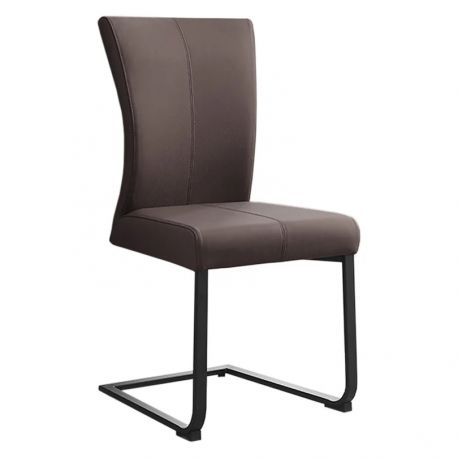 Seturi scaune, HoReCa - Set de 2 scaune, Metal, Piele Naturala, Gri Taupe, SAMSON A-45173 VC