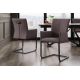 Scaune - Scaun cu brate, Metal, Piele Naturala, Gri Taupe, SAMSON A-45175 VC