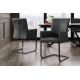Scaune - Scaun cu brate, Metal, Piele Naturala, Negru, SAMSON A-45176 VC