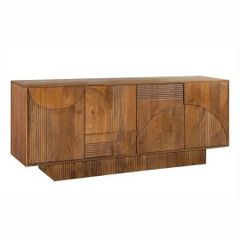 Comode - Comoda cu model optic 3D, Lemn, Maro fumuriu, ART DECO 170cm A-45478 VC