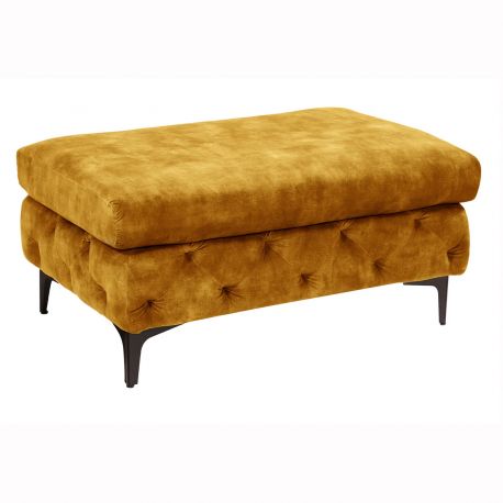 Banchete-Tabureti - Taburete elegant stil Chesterfield, Catifea, Galben Mustar, MODERN BAROCK 90cm A-44395 VC
