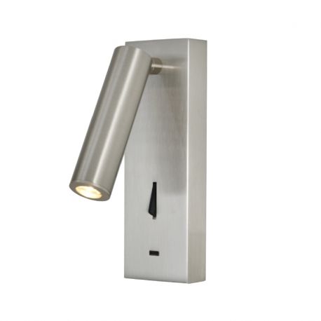 Aplice, corpuri de iluminat pentru pereti - Aplica de perete, Mufa USB, LED, Tarifa III nickel MA-8986