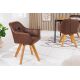 Seturi scaune, HoReCa - Set de 2 scaune pivotante Loft, Lemn, Microfibra, Maro antic A-42389 VC