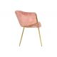 Seturi scaune, HoReCa - Set de 2 scaune aspect retro, Metal Auriu, Catifea Rose, NOBLESSE A-47583 VC