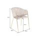 Seturi scaune, HoReCa - Set de 2 scaune aspect retro, Metal Auriu, Catifea Bej, NOBLESSE A-47582 VC