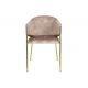 Seturi scaune, HoReCa - Set de 2 scaune aspect retro, Metal Auriu, Catifea Bej, NOBLESSE A-47582 VC