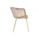 Seturi scaune, HoReCa - Set de 2 scaune aspect retro, Metal Auriu, Catifea Bej, NOBLESSE A-47582 VC