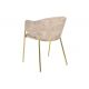 Seturi scaune, HoReCa - Set de 2 scaune aspect retro, Metal Auriu, Catifea Bej, NOBLESSE A-47582 VC