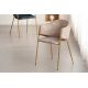Seturi scaune, HoReCa - Set de 2 scaune aspect retro, Metal Auriu, Catifea Bej, NOBLESSE A-47582 VC