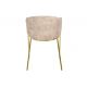 Seturi scaune, HoReCa - Set de 2 scaune aspect retro, Metal Auriu, Catifea Bej, NOBLESSE A-47582 VC