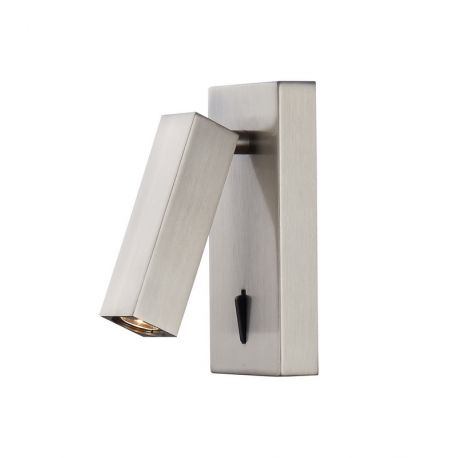 Aplice, corpuri de iluminat pentru pereti - Aplica de perete cu reader LED, Tarifa nickel satinat MA-6071