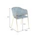 Seturi scaune, HoReCa - Set de 2 scaune aspect retro, Metal Auriu, Catifea Turcoaz, NOBLESSE A-47581 VC