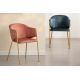 Seturi scaune, HoReCa - Set de 2 scaune aspect retro, Metal Auriu, Catifea Turcoaz, NOBLESSE A-47581 VC