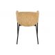 Seturi scaune, HoReCa - Set de 2 scaune aspect retro, Metal Negru, Chenille Galben, NOBLESSE A-47580 VC