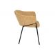 Seturi scaune, HoReCa - Set de 2 scaune aspect retro, Metal Negru, Chenille Galben, NOBLESSE A-47580 VC