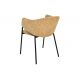 Seturi scaune, HoReCa - Set de 2 scaune aspect retro, Metal Negru, Chenille Galben, NOBLESSE A-47580 VC