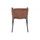 Seturi scaune, HoReCa - Set de 2 scaune aspect retro, Metal Negru, Chenille Maro, NOBLESSE A-47579 VC