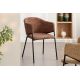 Seturi scaune, HoReCa - Set de 2 scaune aspect retro, Metal Negru, Chenille Maro, NOBLESSE A-47579 VC