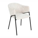 Set de 2 scaune aspect retro, Metal Negru, Chenille Bej, NOBLESSE A-47578 VC