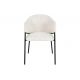 Seturi scaune, HoReCa - Set de 2 scaune aspect retro, Metal Negru, Chenille Bej, NOBLESSE A-47578 VC