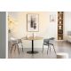 Seturi scaune, HoReCa - Set de 2 scaune aspect retro, Metal Negru, Chenille Bej, NOBLESSE A-47578 VC