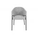 Seturi scaune, HoReCa - Set de 2 scaune aspect retro, Metal Negru, Chenille Gri, NOBLESSE A-47577 VC