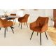 Seturi scaune, HoReCa - Set de 2 scaune pivotante, Metal Negru, Chenille Maro, AVIGNON A-46471 VC